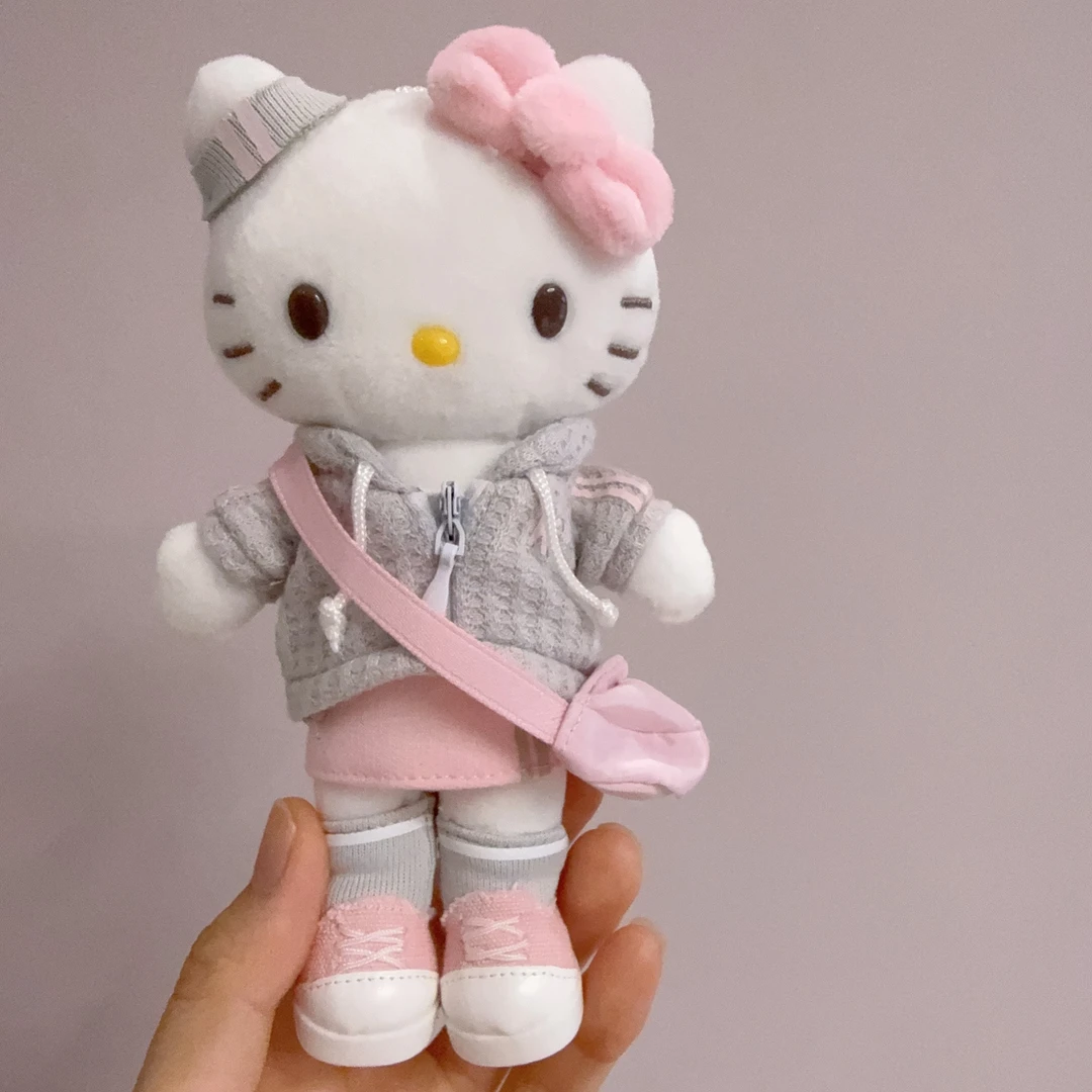 【新款限定】Hello Kitty 灰色小外套长腿Kitty 钥匙扣玩偶
