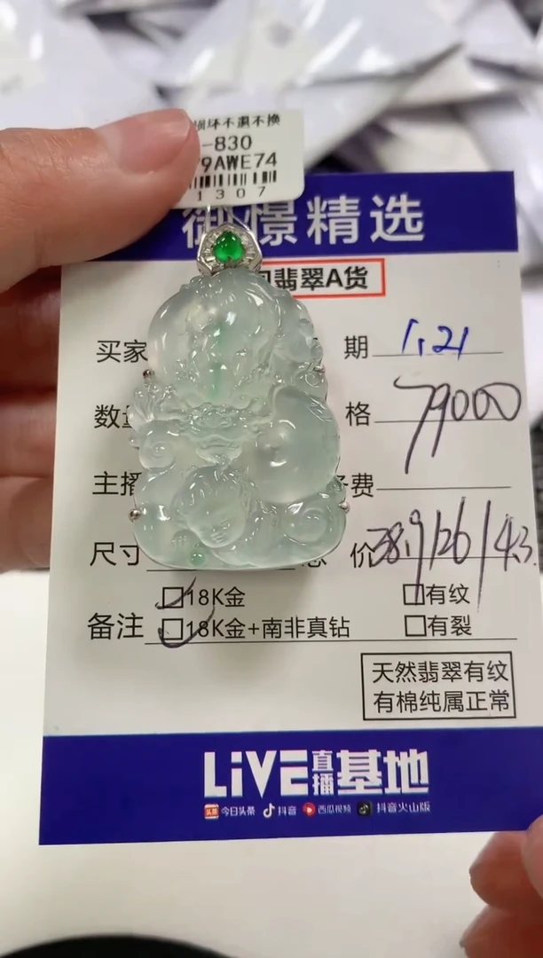 【闪购商品】翡翠颈饰18K金镶嵌53