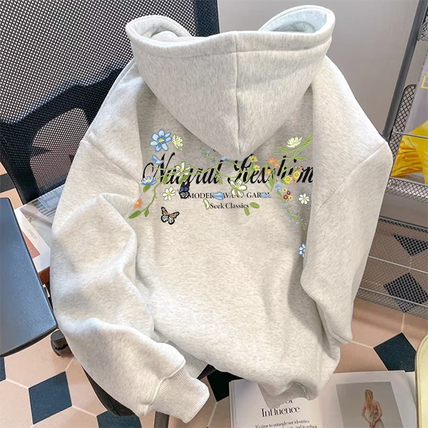 重磅500克纯棉连帽卫衣休闲vintage加绒加厚青少年酷帅潮流高级感