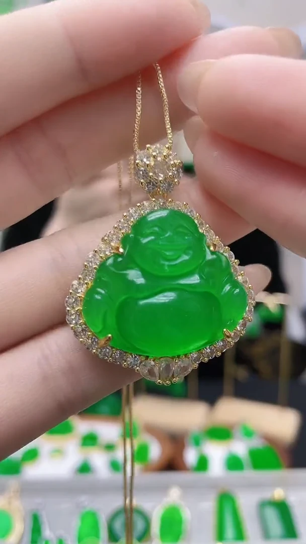吊坠(赠链)14K金镶嵌翡翠B67