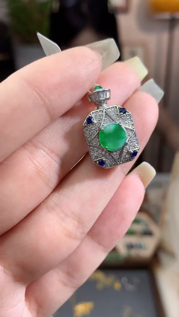 翡翠银S925镶嵌吊坠(不含链)吊坠