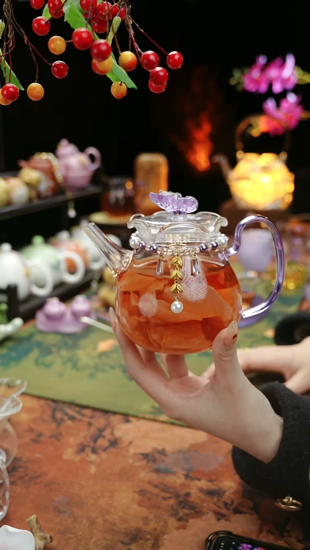 【闪购商品】紫色铃兰花茶壶+链子