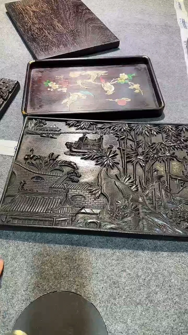 木紫檀拆件雕刻板以直播间实物为准微瑕老物件