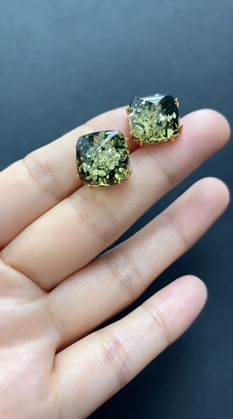 【闪购商品】琥珀裸石银S925镶嵌琥珀耳钉