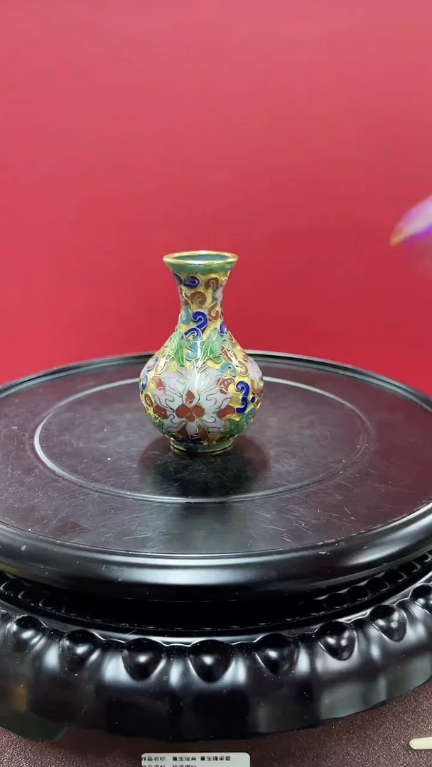 【闪购商品】非遗 景泰蓝小赏瓶 金地玉壶春