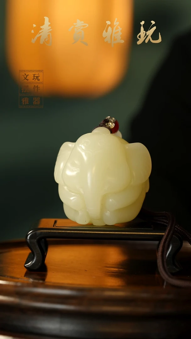 玉《手握吉象》手把件摆件