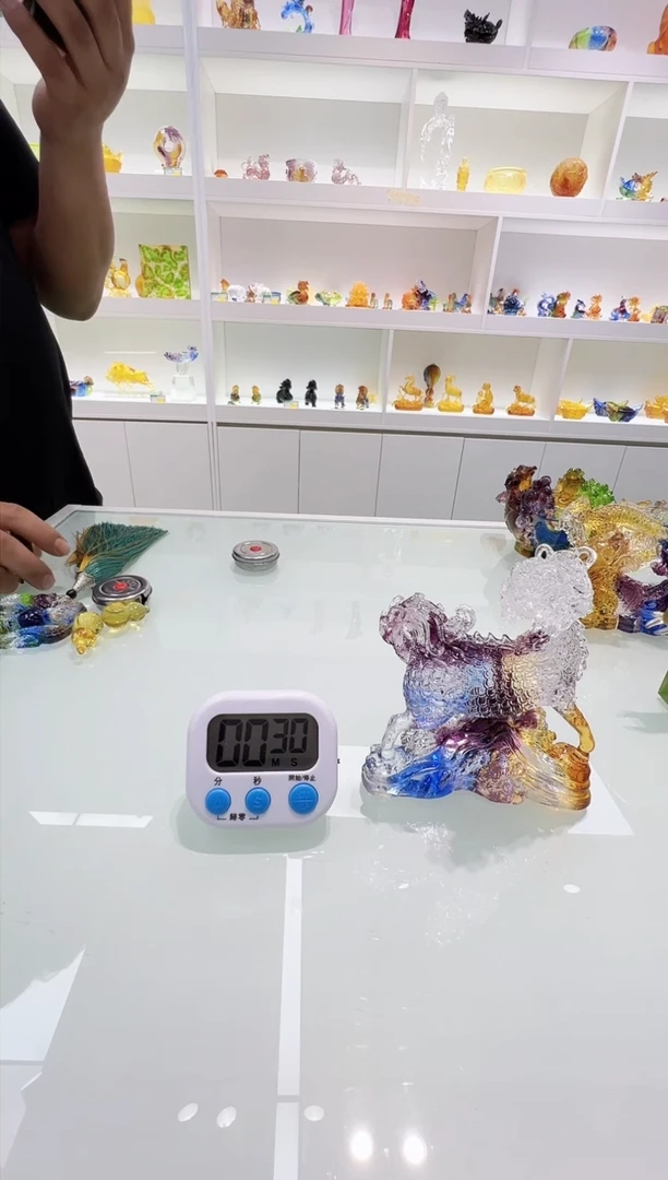 【闪购商品】泥塑古法琉璃麒麟摆件