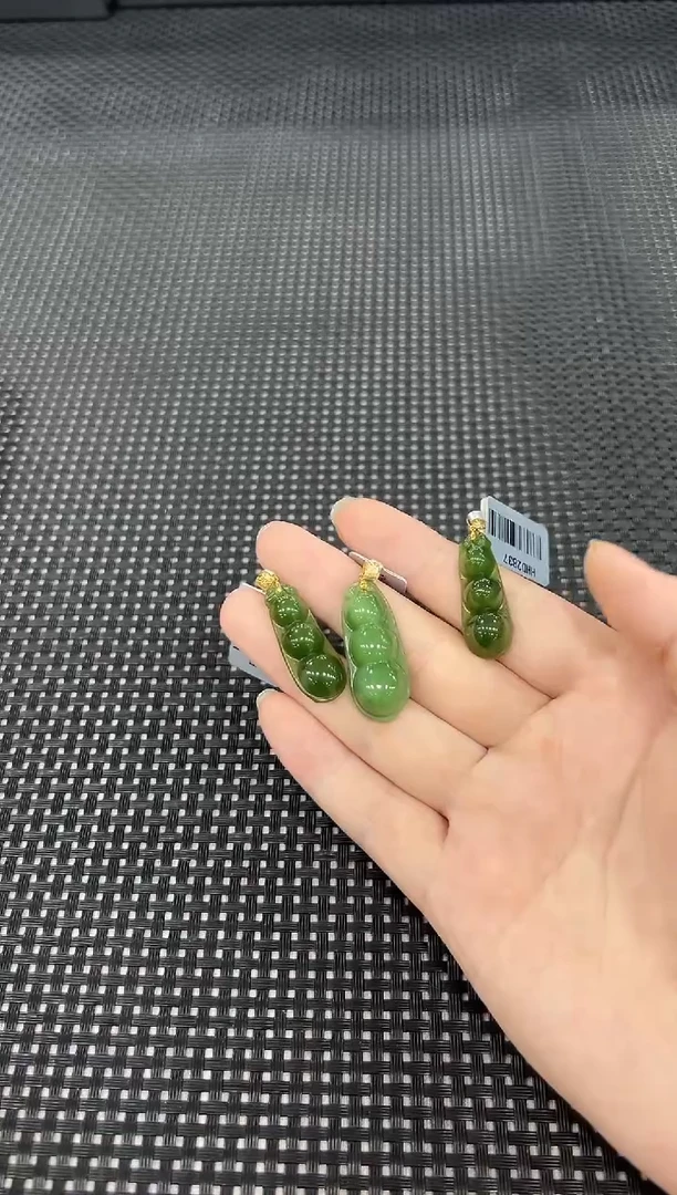 和田玉18K金镶嵌颈饰（多样性发一件）2837