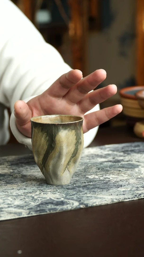 茶杯紫砂55号 特惠柴烧 百财杯 宜兴紫砂原矿作品