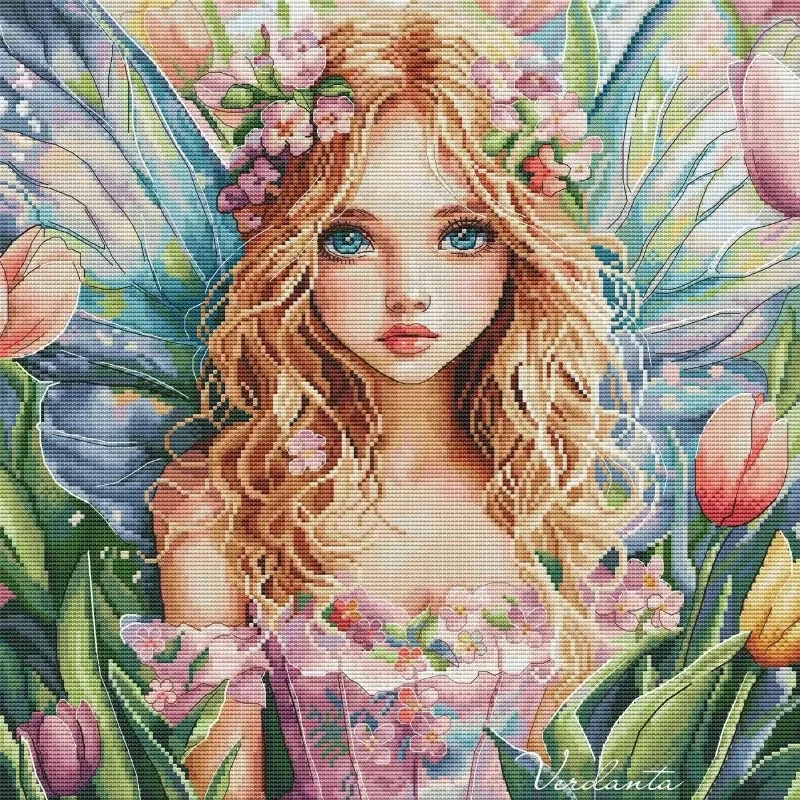 【CC3350-花中蝴蝶仙子】十字绣2025新款客厅餐厅简