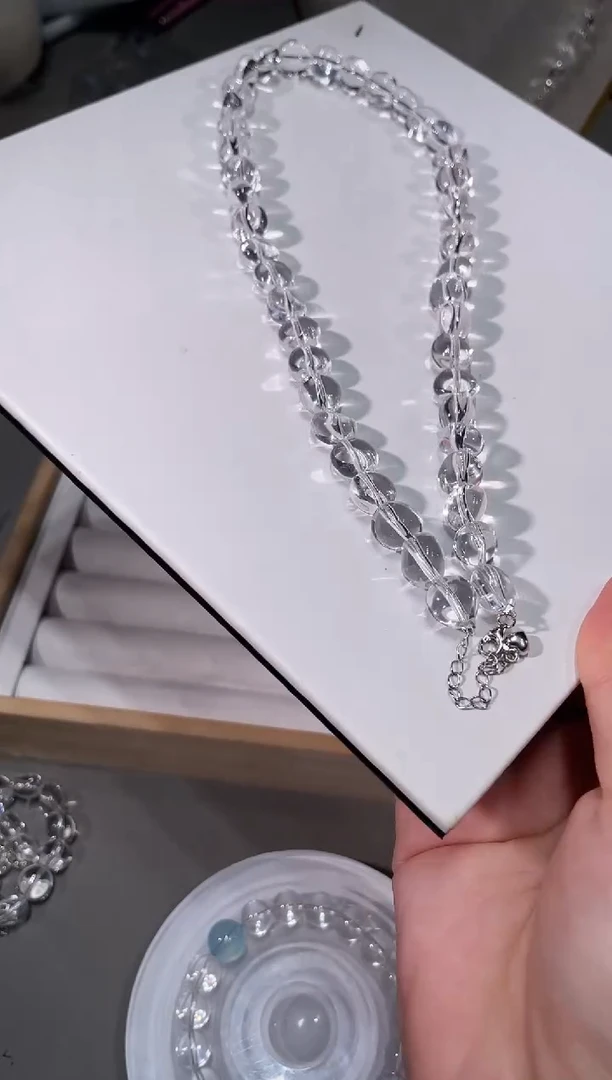 水晶手链未镶嵌大号白水晶随型项链多样性发一