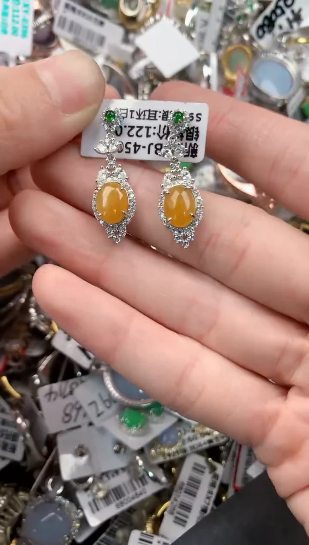 银S925镶嵌戒指翡翠666            10
