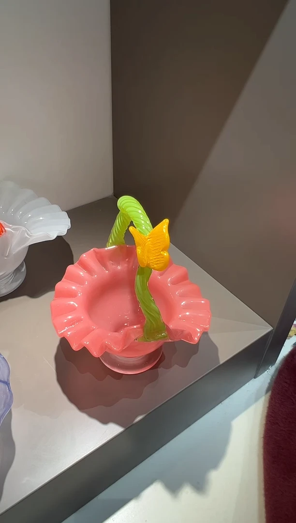 粉色西瓜色手提篮收纳1