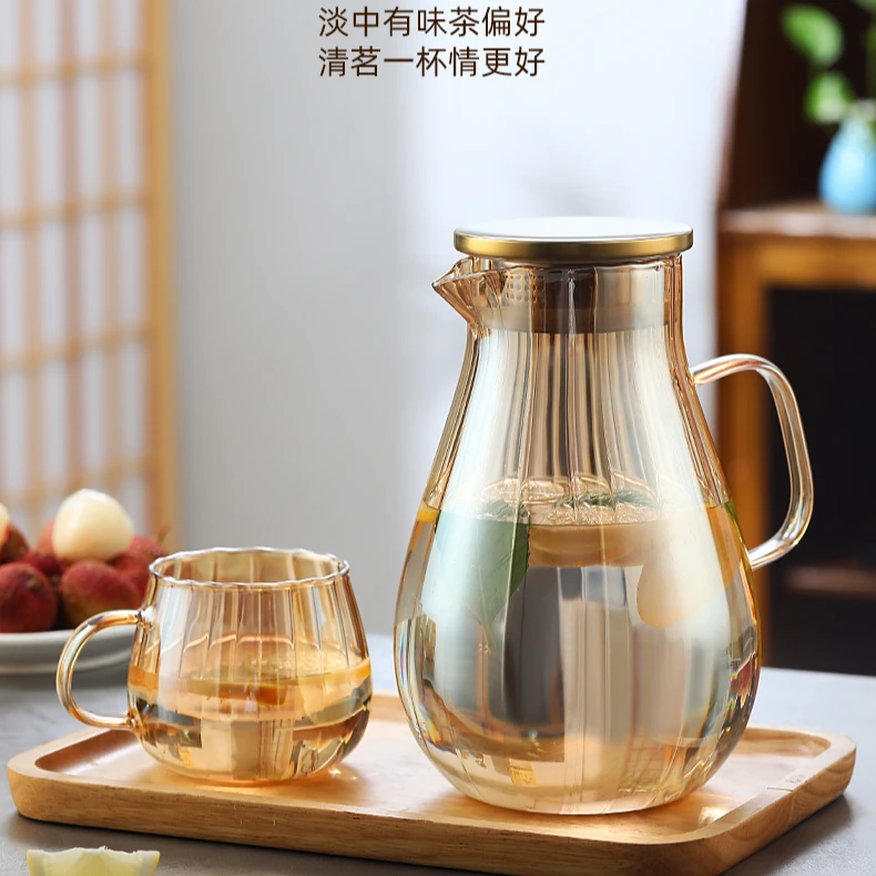 欧式轻奢水具【冷热无惧】花瓣玻璃水壶水杯高档家用大容量花茶壶