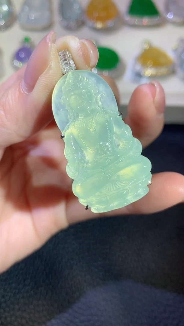 【闪购商品】翡翠吊坠(不含链)18K金镶嵌B27