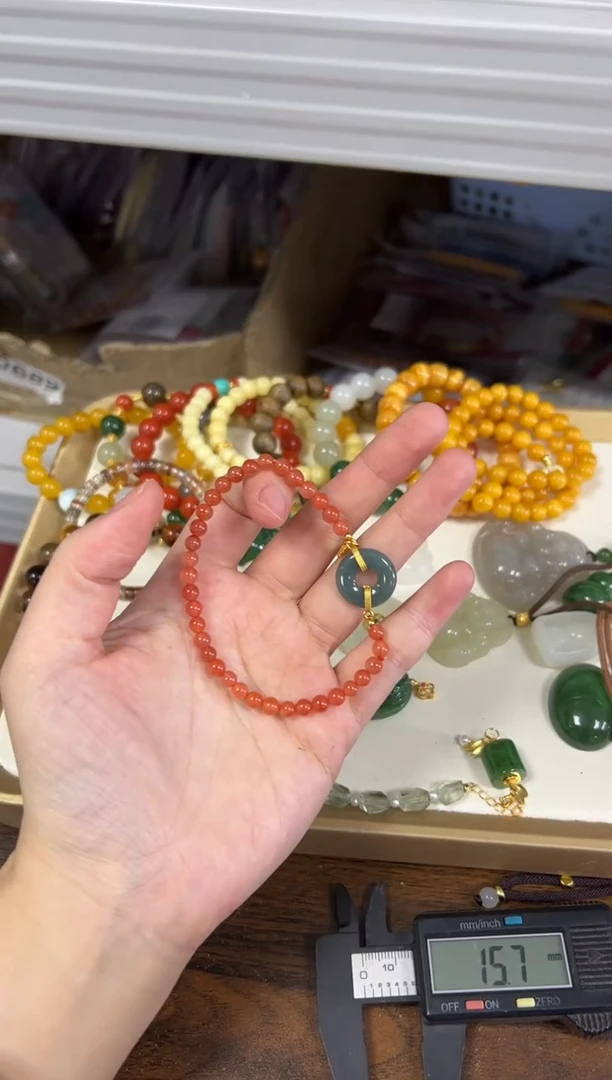 未镶嵌手链翡翠孤品南红玛瑙翡翠扣子款手链[4529]