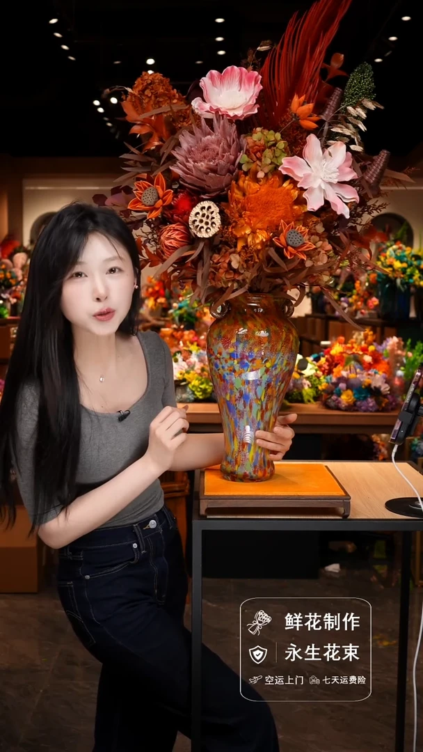 琉璃手工艺品手工花器花束空运包邮送货上门-以图片为准