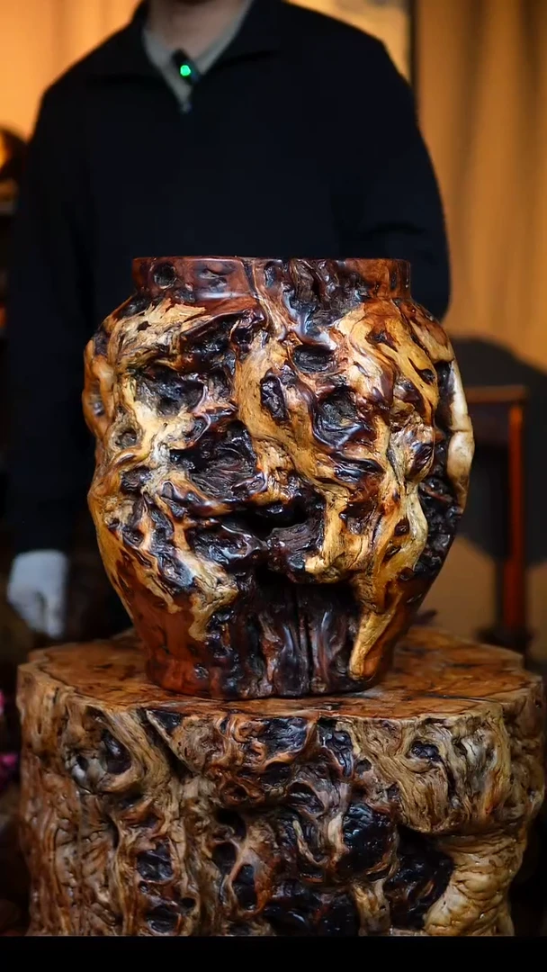 枣木百年雷击枣木鼓凳