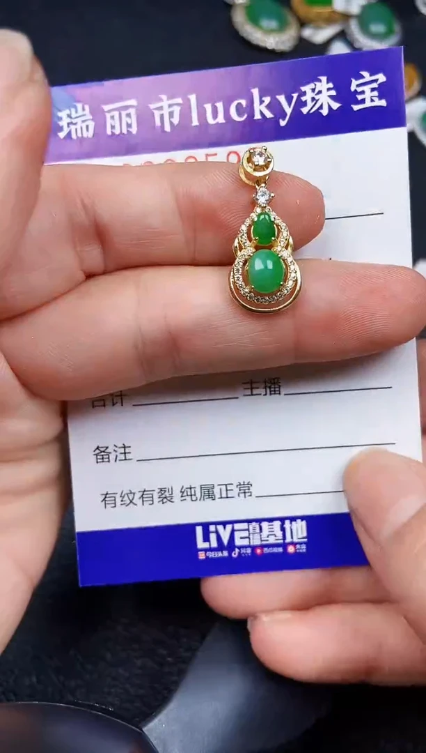 翡翠银S925镶嵌颈饰2590