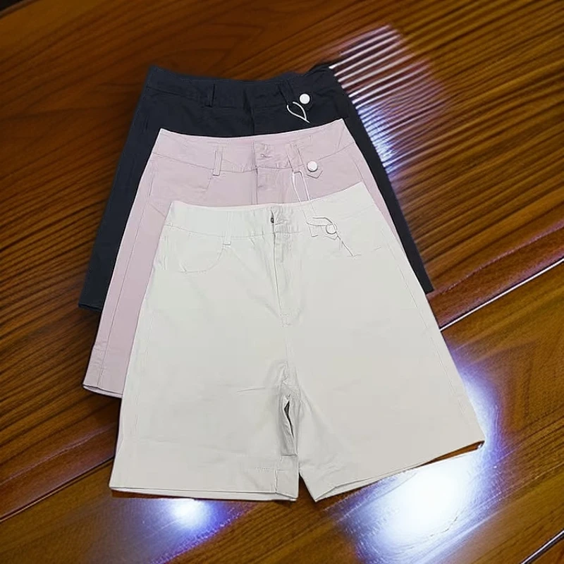 《丽丽家》五分裤短裤女外穿2025夏季新款中腰显瘦直筒中裤子8853款