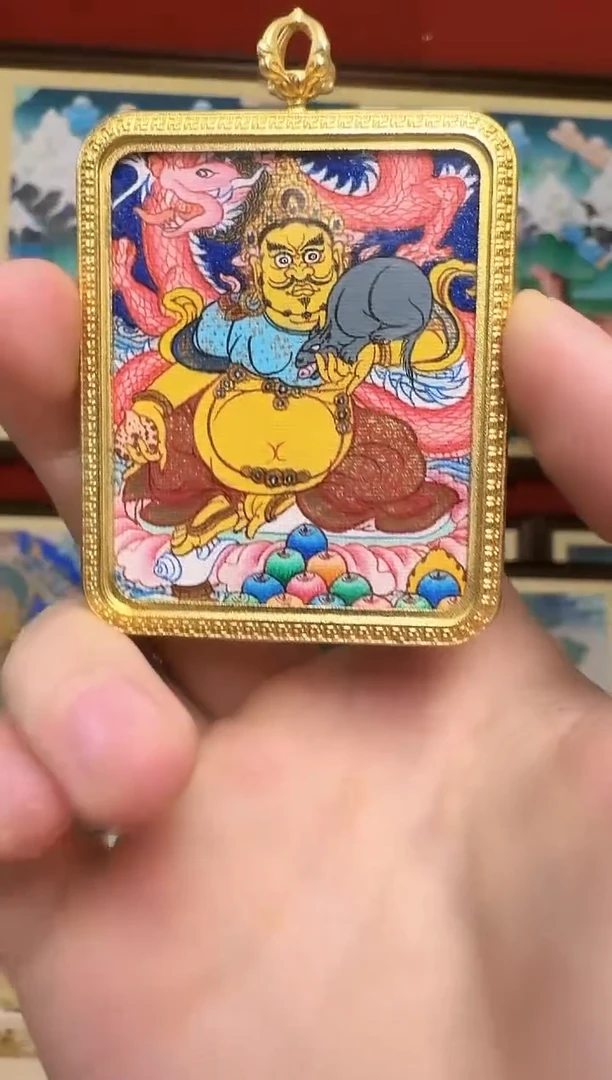 吊坠黄财-热贡纯手绘娜娜