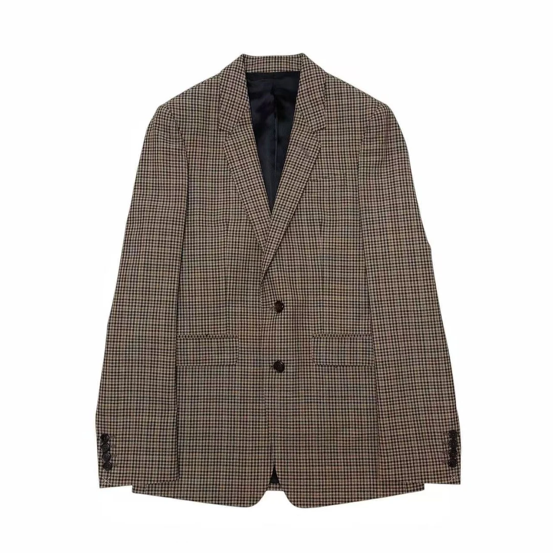 未使用 Celine/思琳 Celine 格纹长袖外套 棕色34