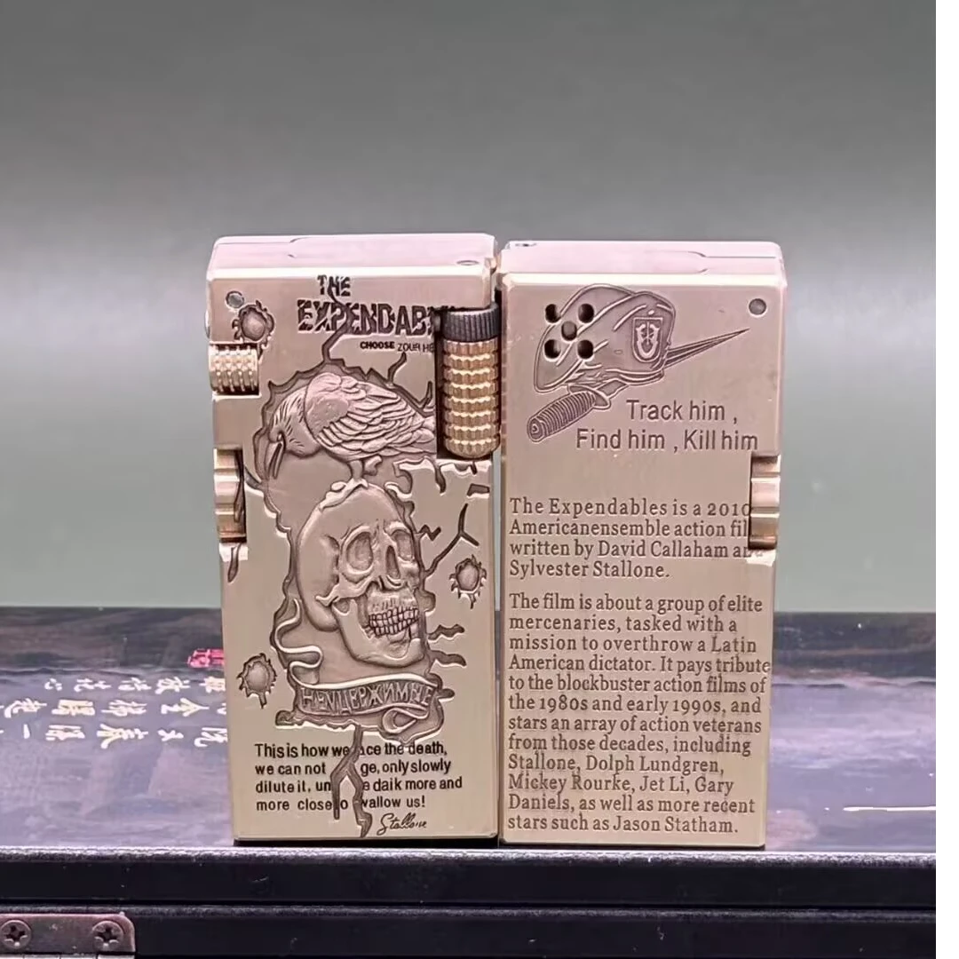 好运达二代天穹山鬼花钱黄铜煤油打火机手工高档个性侧滑男士送礼