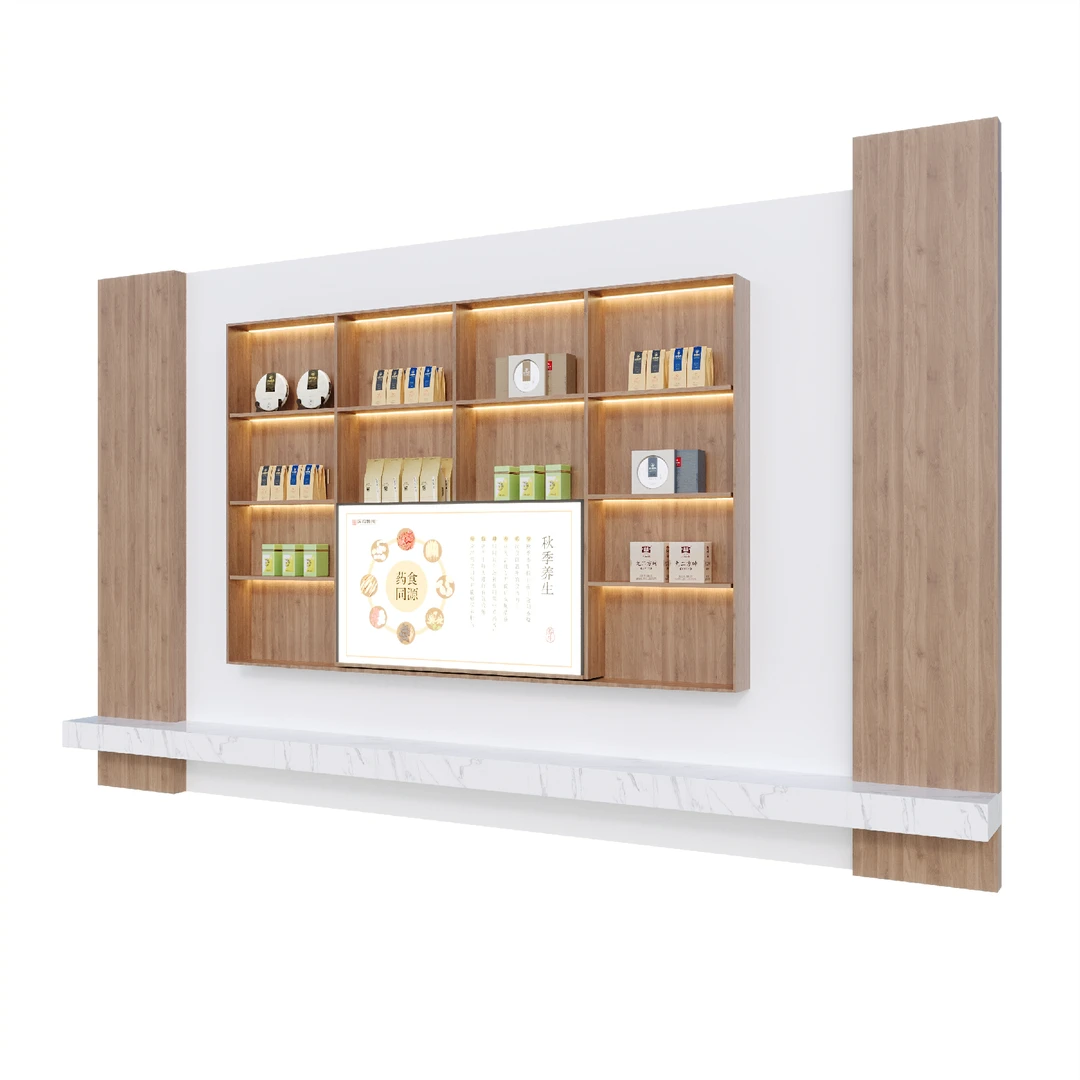 药店诊所中医馆装修定制休息区形象背柜