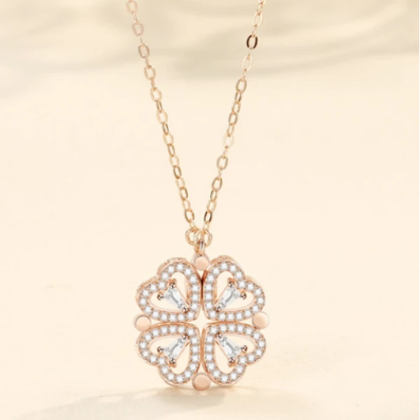 链子925银锆石 CandyGlad   经典四叶草925 双戴吊坠 A013