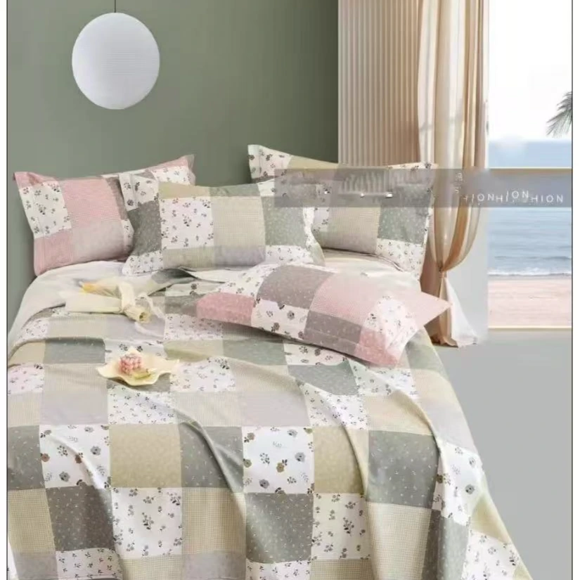 （浪漫花田-灰） 斜纹棉亲肤布料