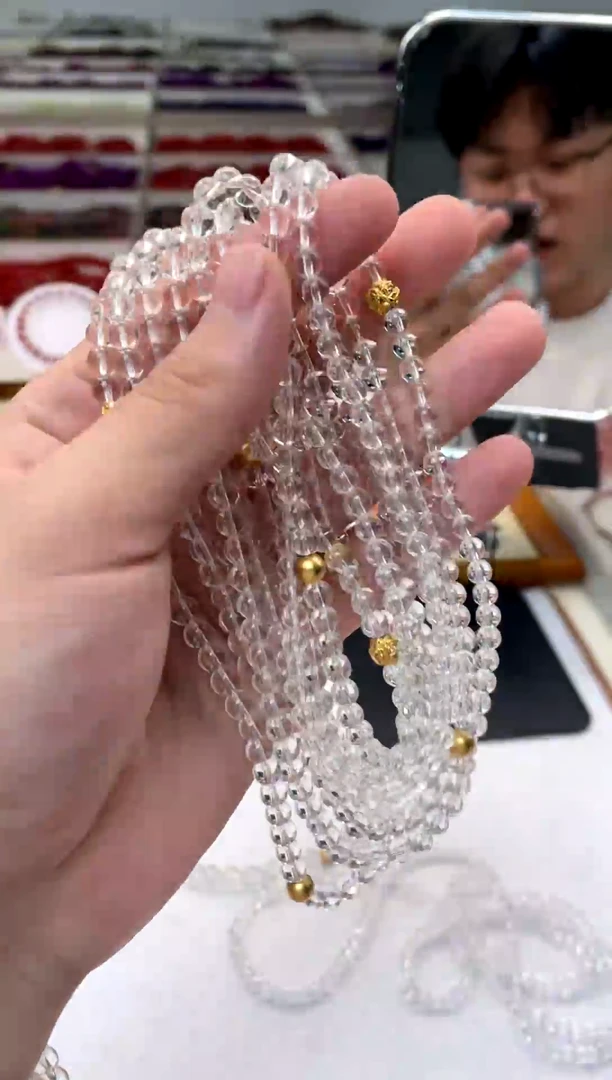 未镶嵌手串水晶【昊哥珠宝】双A白水晶108设计款多样性发一