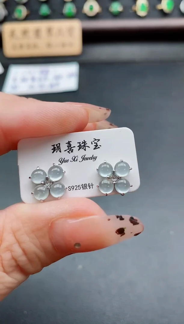 银S925镶嵌戒指翡翠1