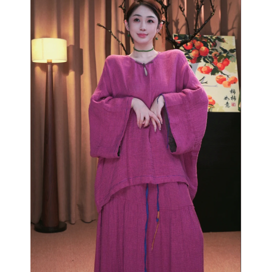 壹木亚麻短款套装