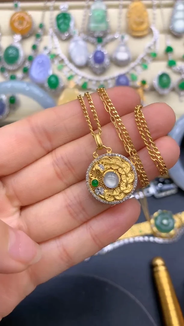 【闪购商品】翡翠颈饰18K金镶嵌511-中国好珍宝