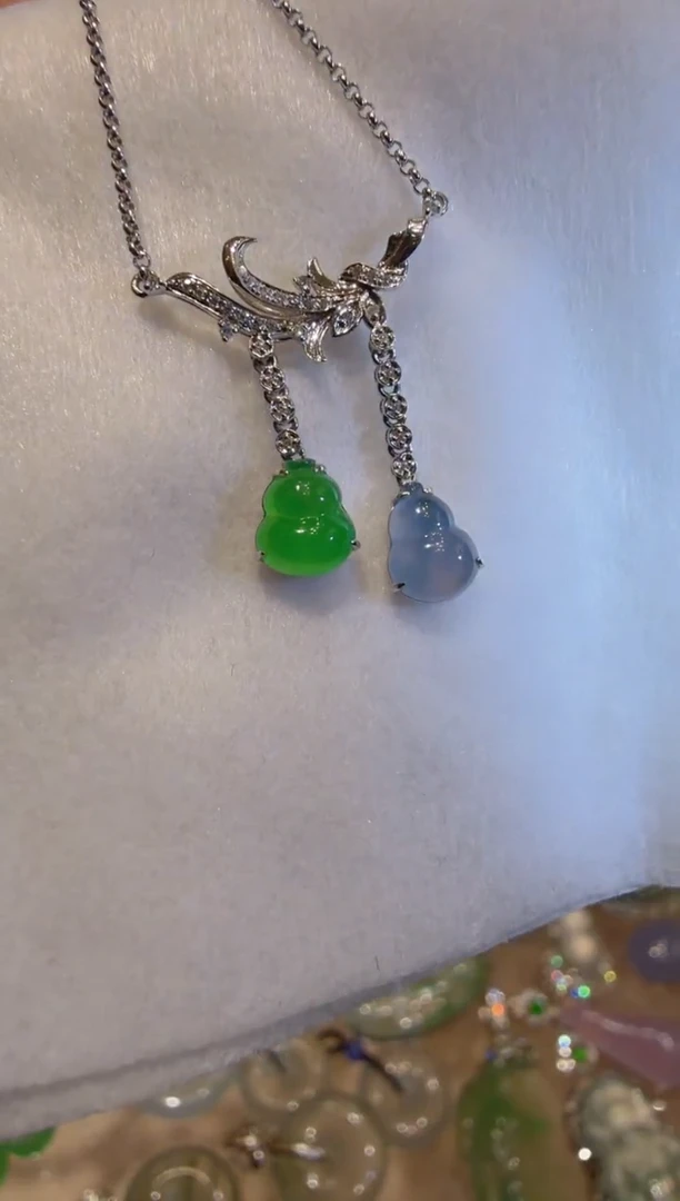 套链18K金镶嵌翡翠多样性团购发一件