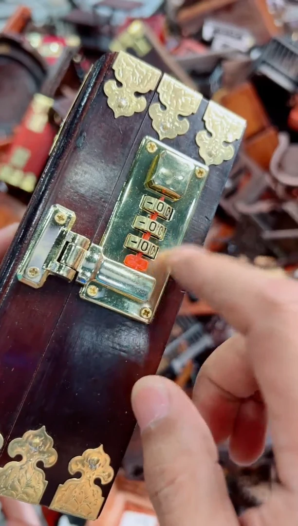 木密码锁底座花架摆件处理