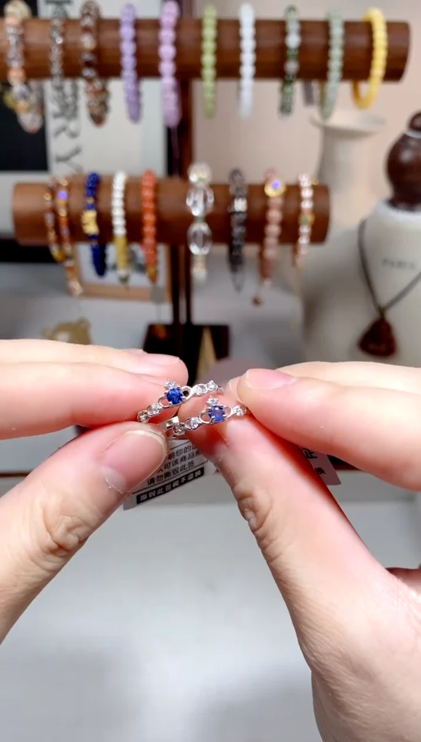 【闪购商品】蓝宝石戒指银S925镶嵌戒指