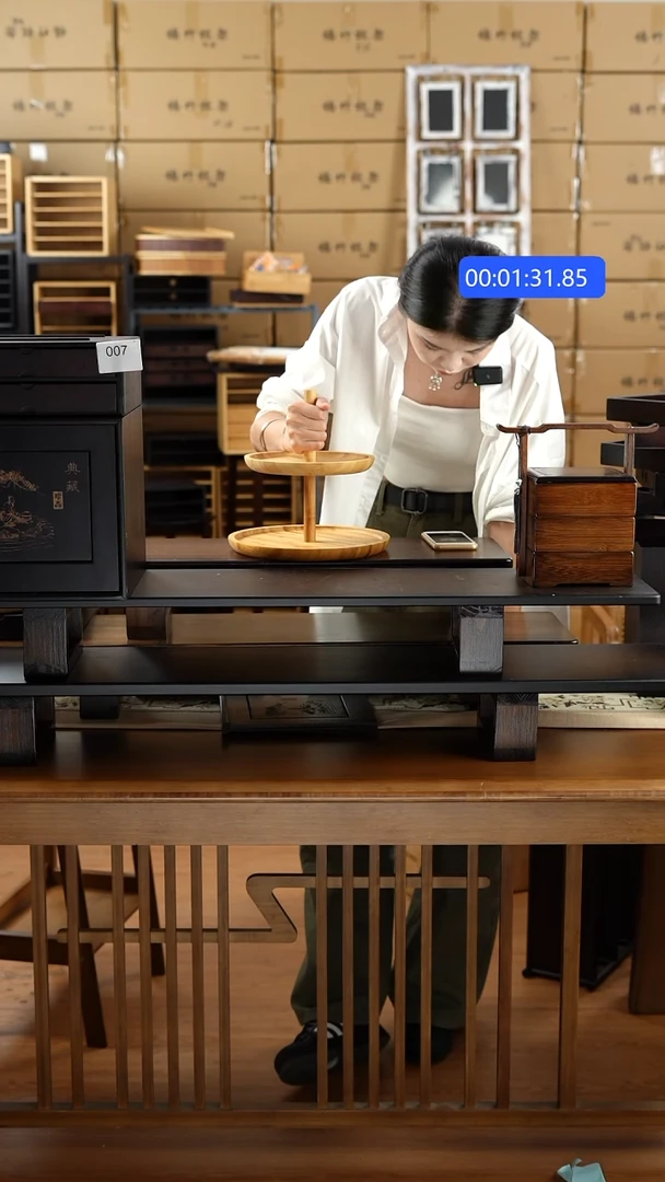 竹 二层串盘原色