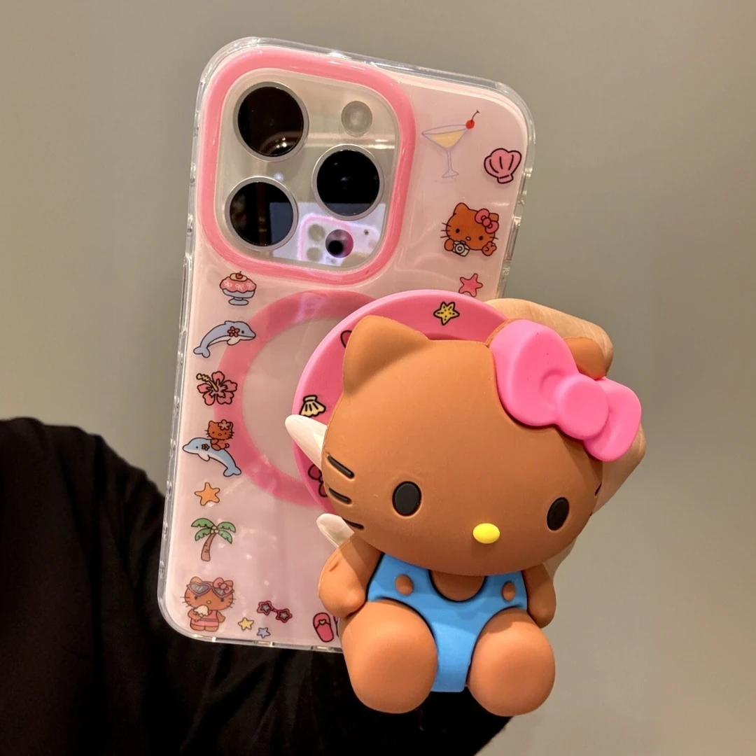 Q萌海豚甜品可爱猫咪围边适用iphone16prom苹果15手机保护壳14/13