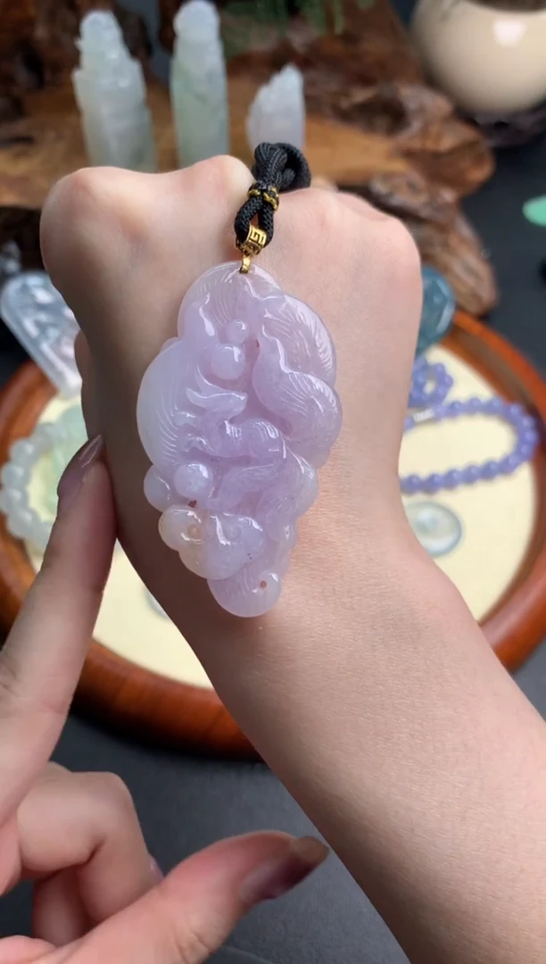 吊坠(不含链)18K金镶嵌翡翠翡翠饰品-48