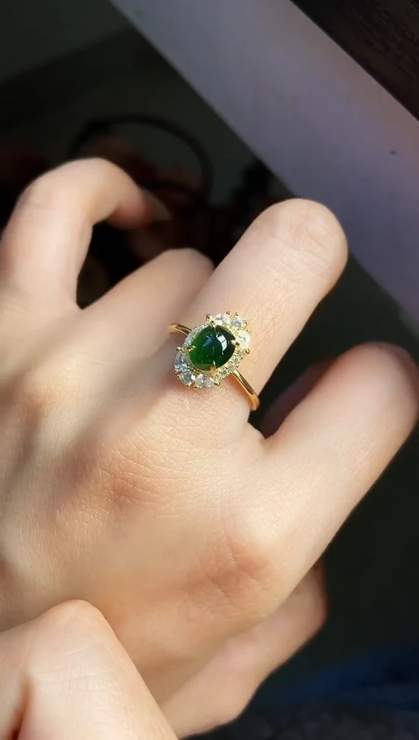 银S925镶嵌戒指翡翠12