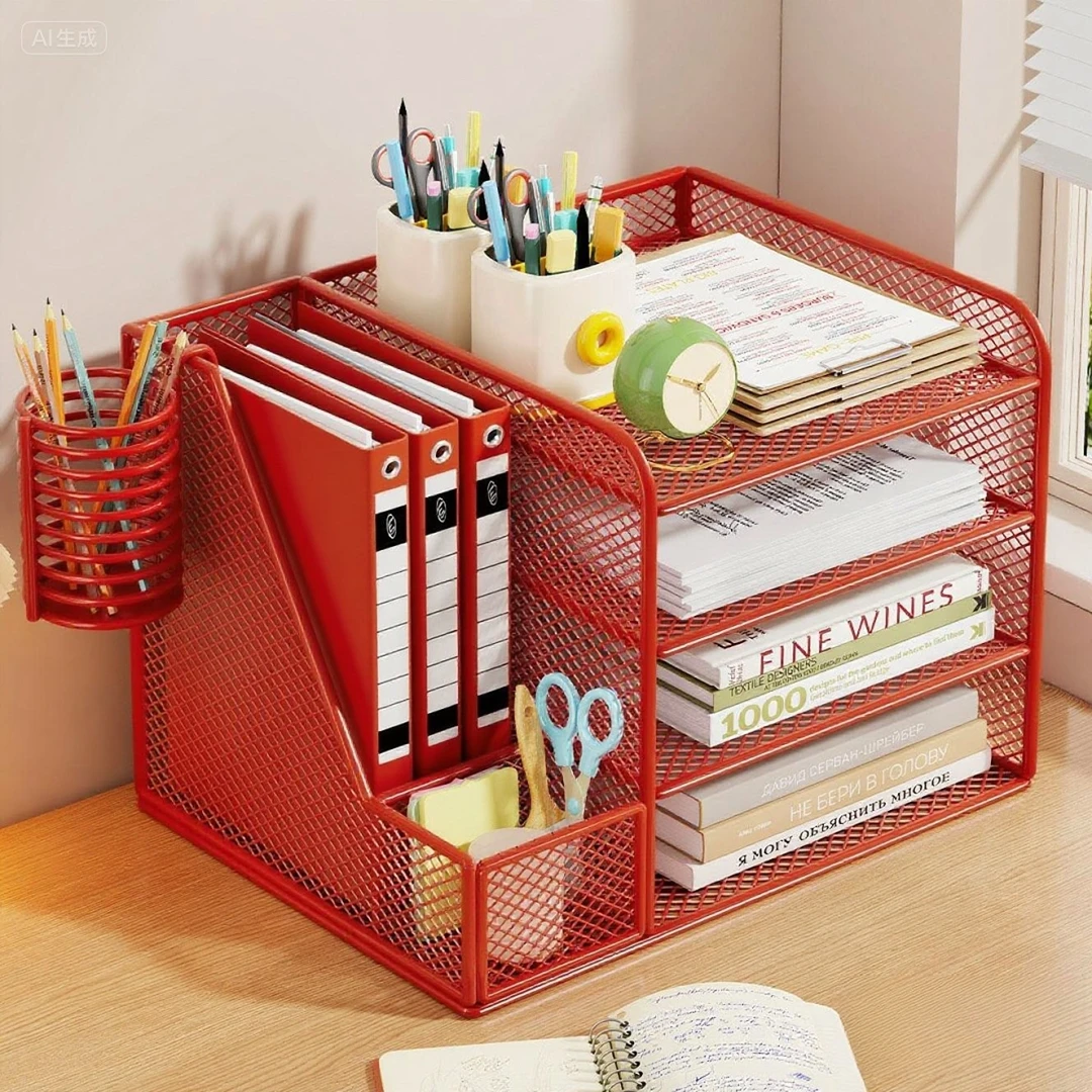 文件收纳整理盒多层办公室桌面书架大容量A4资料档案文件框文件夹