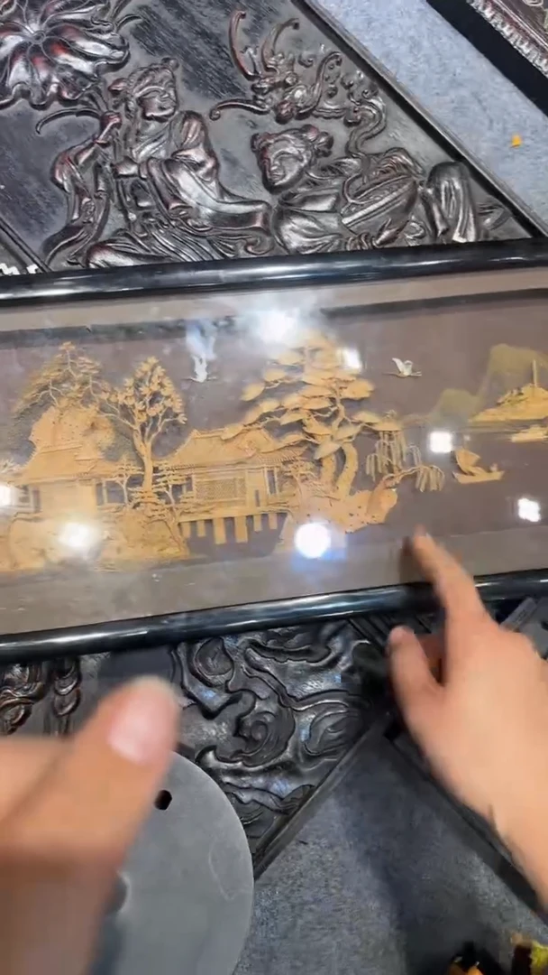 木紫檀拆件雕刻板以直播间实物为准微瑕老物件