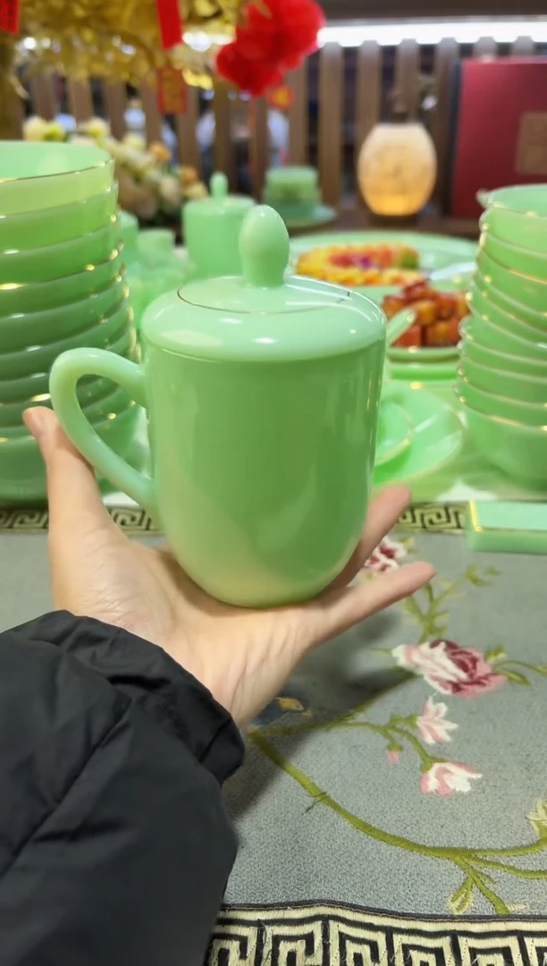 玉瓷 350cc玉瓷茶杯水杯1只景德镇