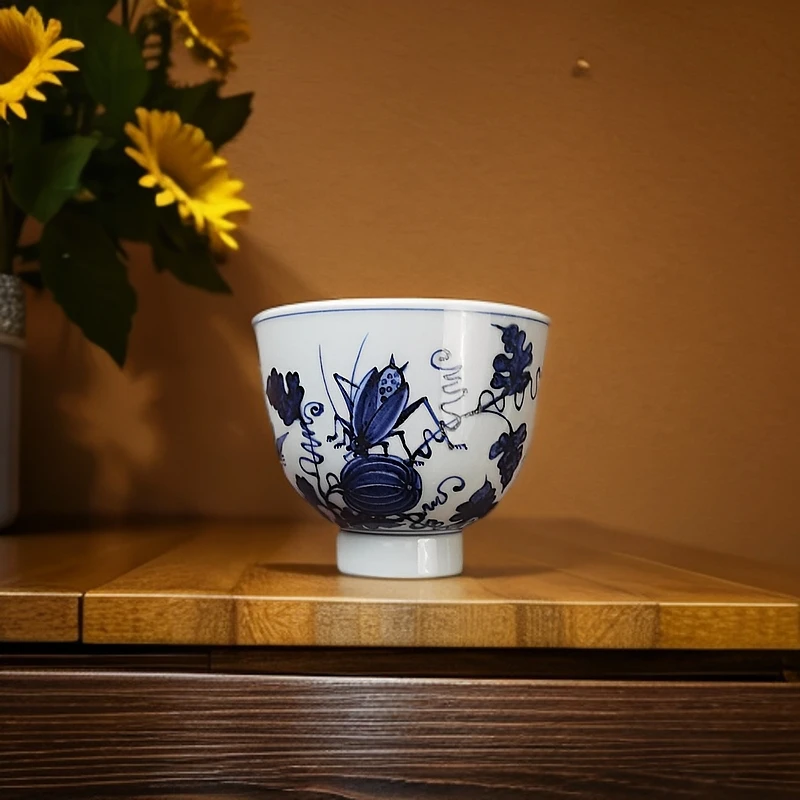 如意堂熊窑︱虫草纹手雷杯︱适用容量100cc