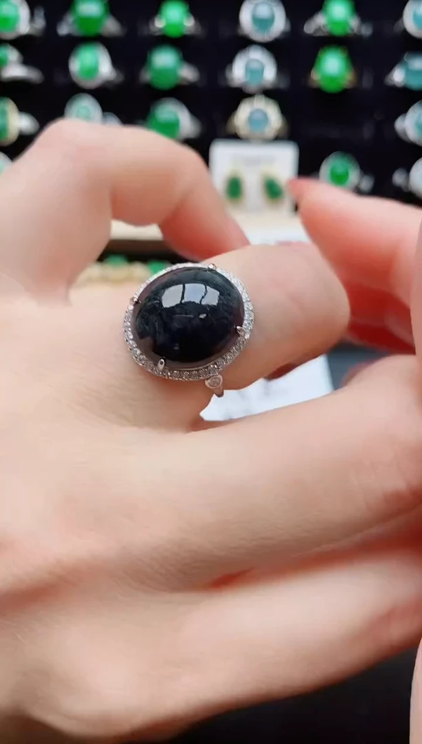 【闪购商品】翡翠戒指银S925镶嵌12121