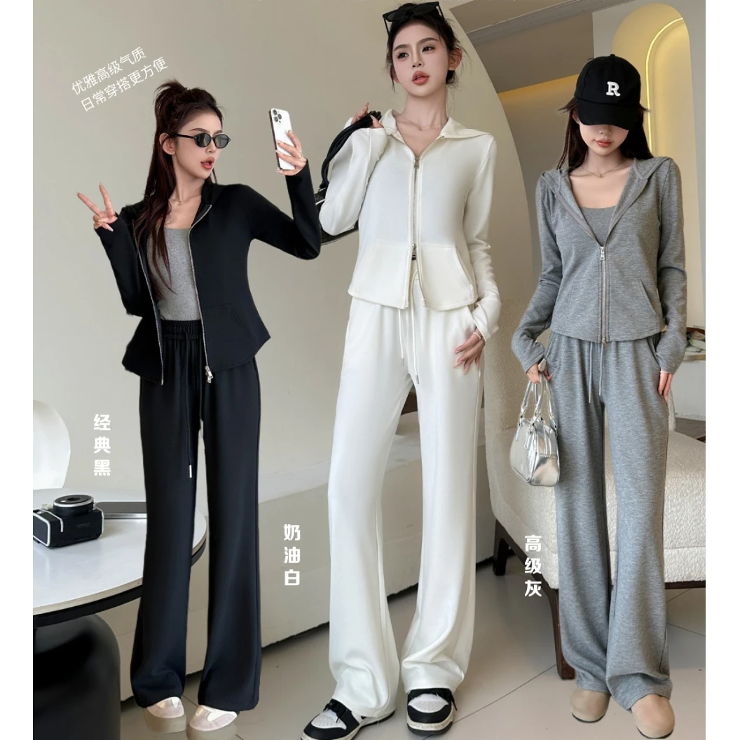 高级感时尚运动套装女春宽松显瘦韩版学生连帽卫衣休闲套装XM3621