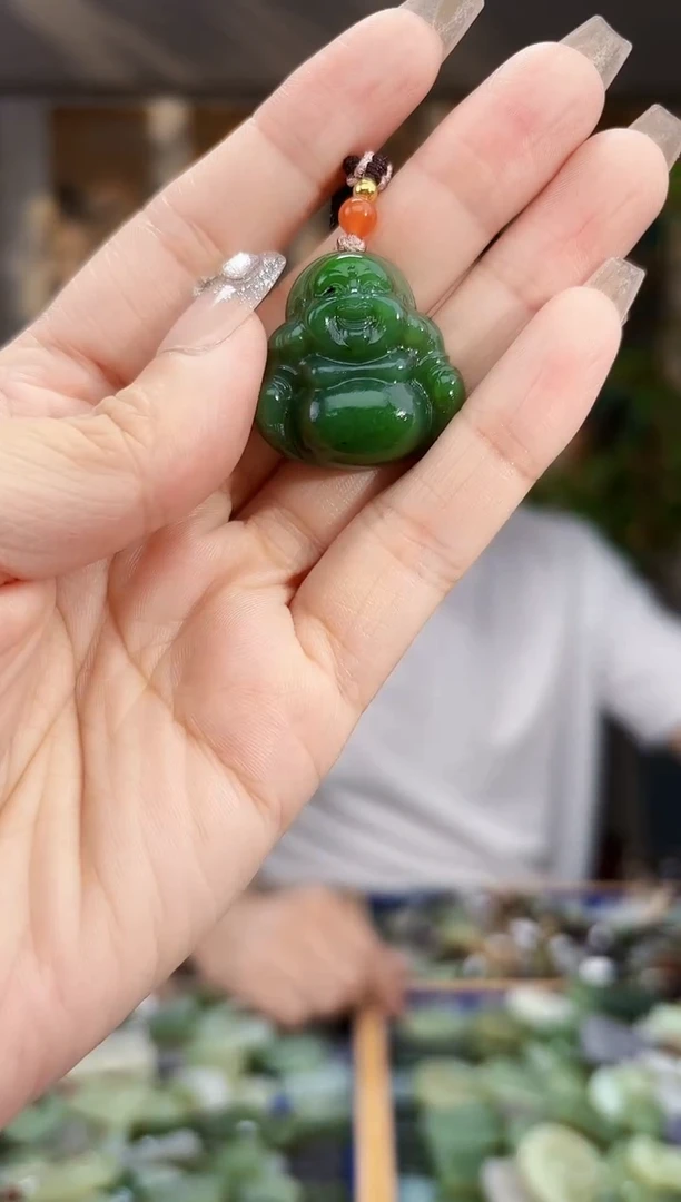 和田玉未镶嵌挂件拍一发一