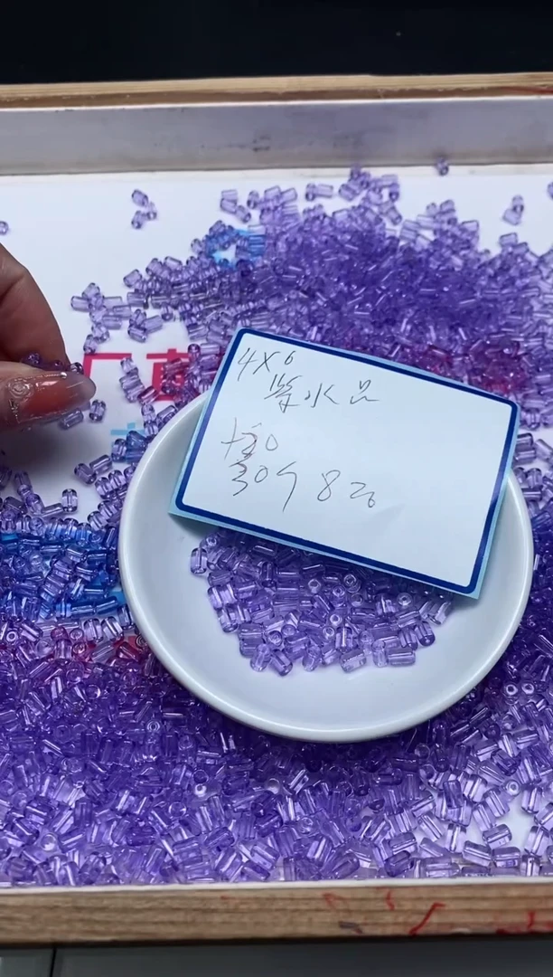 水晶珠宝半成品未镶嵌M744 维多利 桶珠4*6mm60个8元