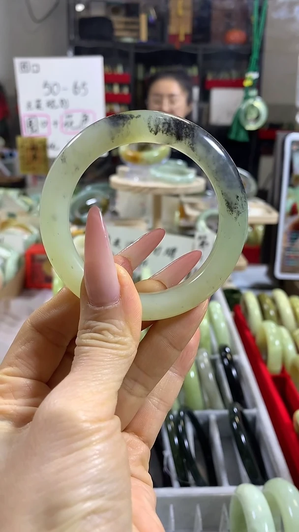 未镶嵌岫玉手镯15 53+